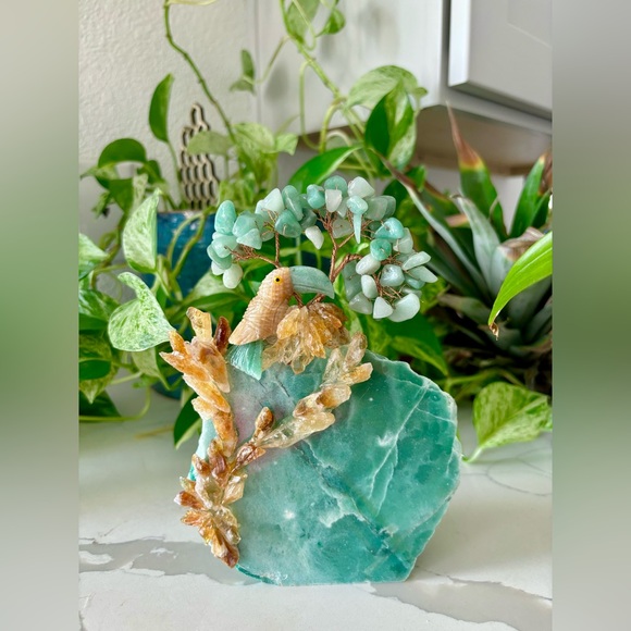 Other - Bird carving & Tree on Aventurine